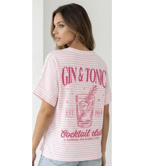 T-shirt Gin Tonic Roze