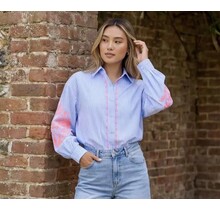 Blouse Flower Blauw/Pink