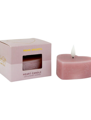 Led Kaars Hart Roze