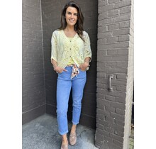 Jeans Mom + Sjaalriem Lichtblauw