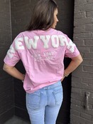 T-shirt New York Roze