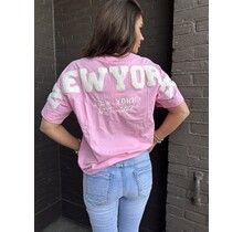 T-shirt New York Roze