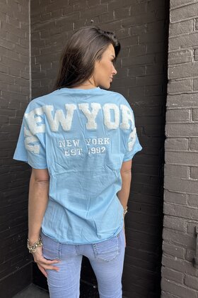 T-shirt New York  Blauw