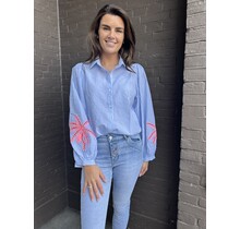 Blouse Palmboom Blauw