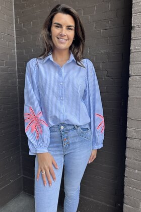 Blouse Palmboom Blauw