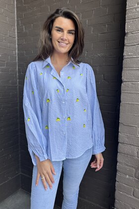 Blouse Citroen Lichtblauw