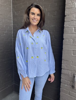 Blouse Citroen Lichtblauw