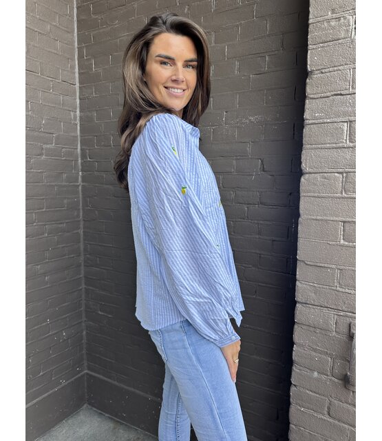 Blouse Citroen Lichtblauw