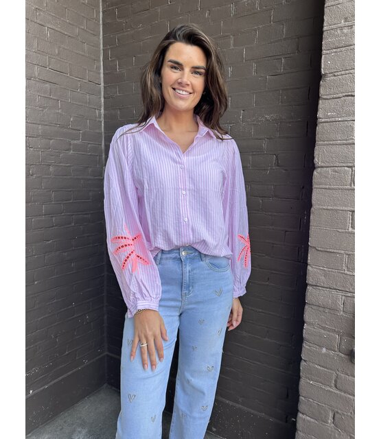 Blouse Palmboom Roze