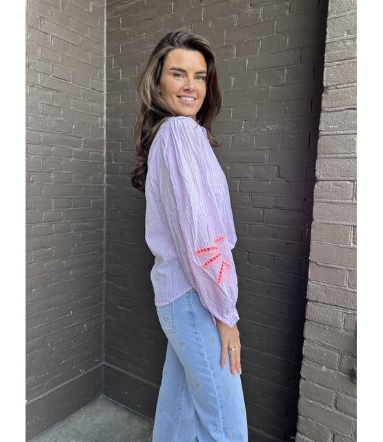 Blouse Palmboom Roze