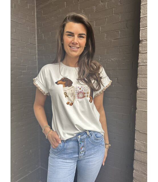 T-shirt Teckel Camel