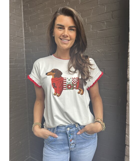 T-shirt Teckel Rood