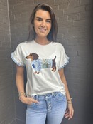 T-shirt Teckel Blauw