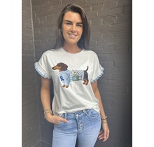 T-shirt Teckel Blauw