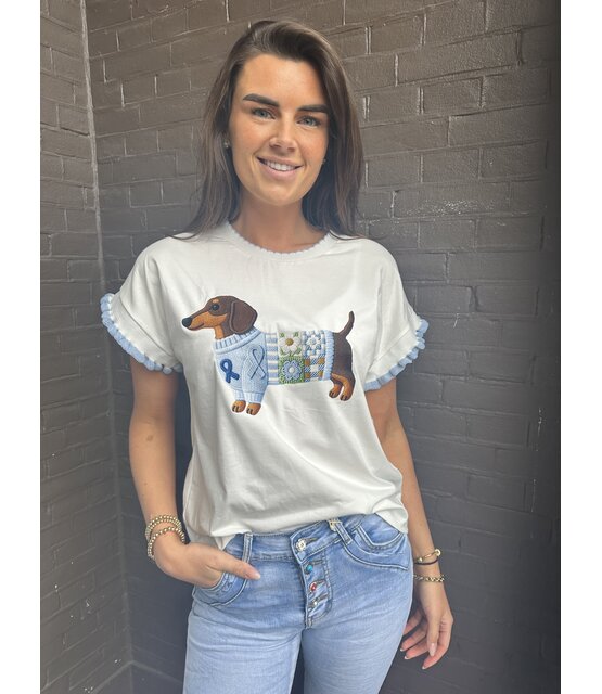 T-shirt Teckel Blauw