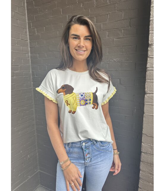 T-shirt Teckel Geel