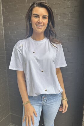 T-shirt Hart Wit/goud