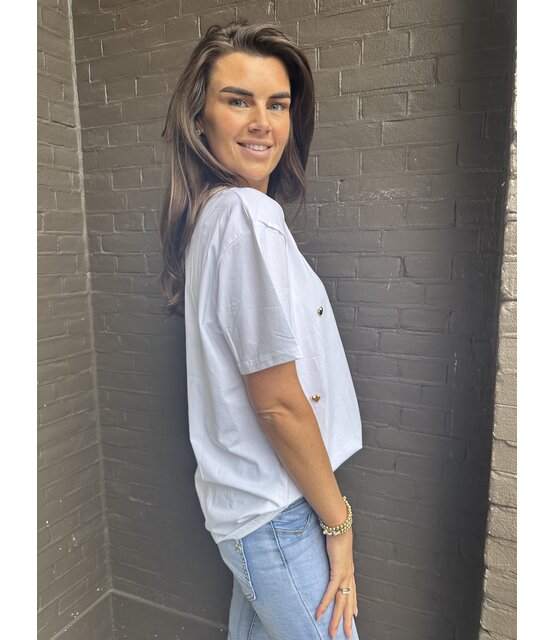 T-shirt Hart Wit/goud