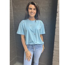 T-shirt Hart Blauw/goud