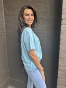 T-shirt Hart Blauw/goud