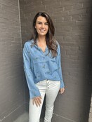 Blouse Denim Palmboom