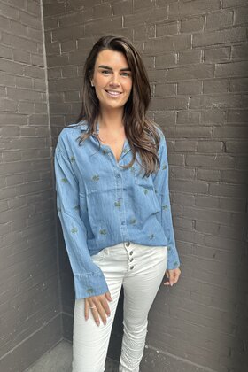 Blouse Denim Palmboom