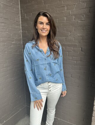 Blouse Denim Palmboom