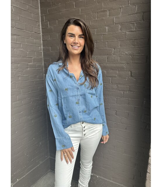 Blouse Denim Palmboom