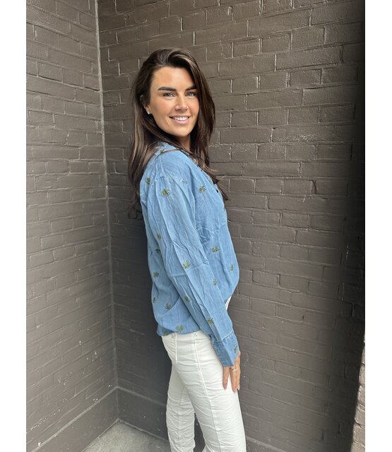 Blouse Denim Palmboom