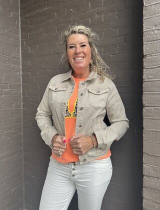 Jas Denim Beige