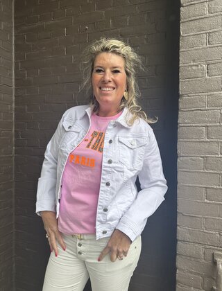 Jas Denim Wit