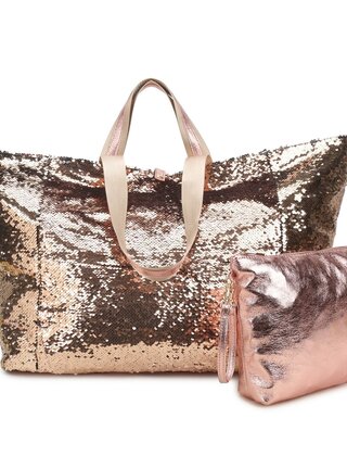 Strandtas Holiday Roze/Paillet