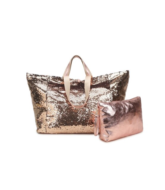 Strandtas Holiday Roze/Paillet