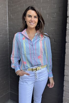 Blouse Yindra Blauw/color