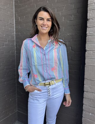 Blouse Yindra Blauw/color