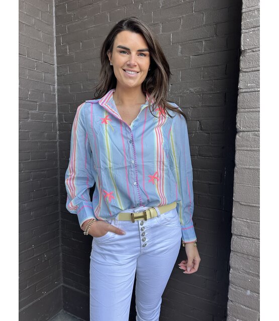 Blouse Yindra Blauw/color
