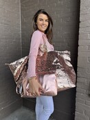 Strandtas Holiday Roze/Paillet