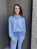 Blouse Love blauw