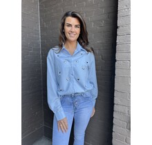 Blouse Love blauw