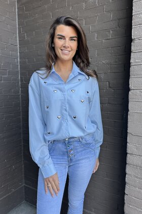 Blouse Love blauw