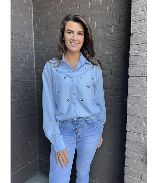 Blouse Love blauw