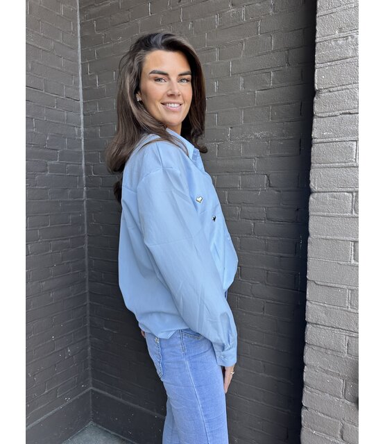Blouse Love blauw