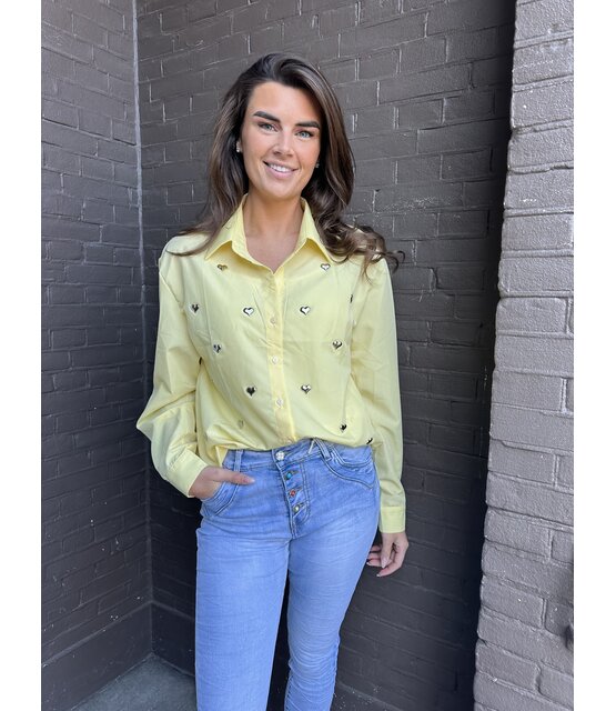 Blouse Love geel