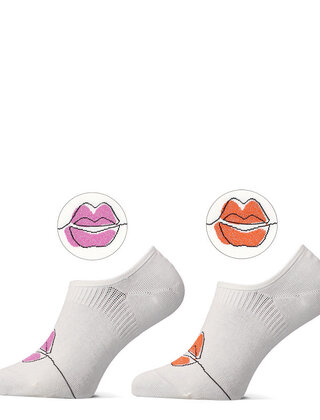 Sokken Lips Roze/Oranje 2paar
