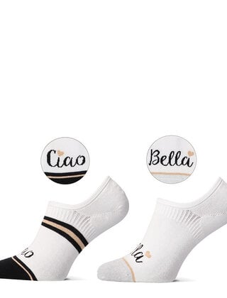 Sokken Ciao bella Zwart/Wit 2paar
