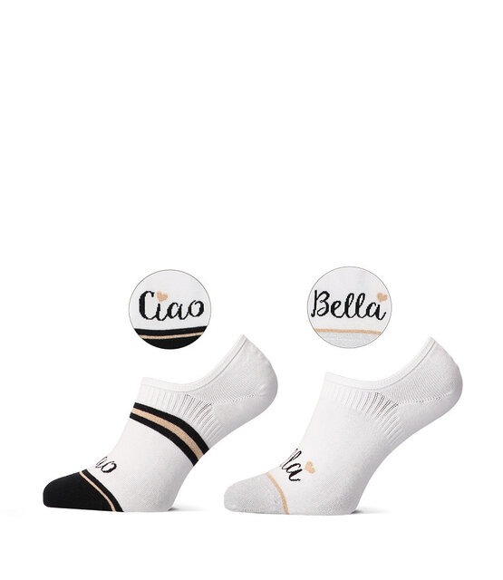 Sokken Ciao bella Zwart/Wit 2paar