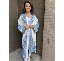 Kimono Santorini Wit/Blauw