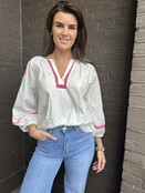 Blouse Roses Wit/Roze