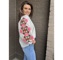 Blouse Roses Wit/Roze