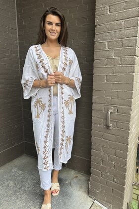 Kimono Palmboom Wit